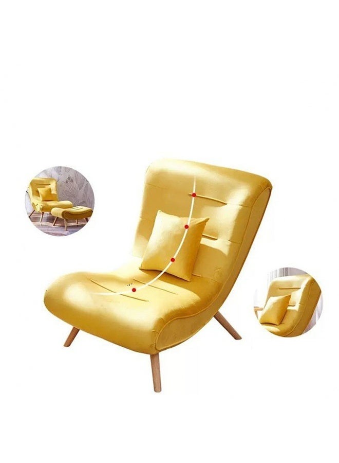 JCB CHIC Lazy Chair with Ottoman,Comfy Fabric Accent Lounge Arm Chair with Lumbar Pillow and Footrest,Lazy Sofa Single Sofa Modern Minimalist Recliner Sofa for Bedroom, Living Room - Image 3
